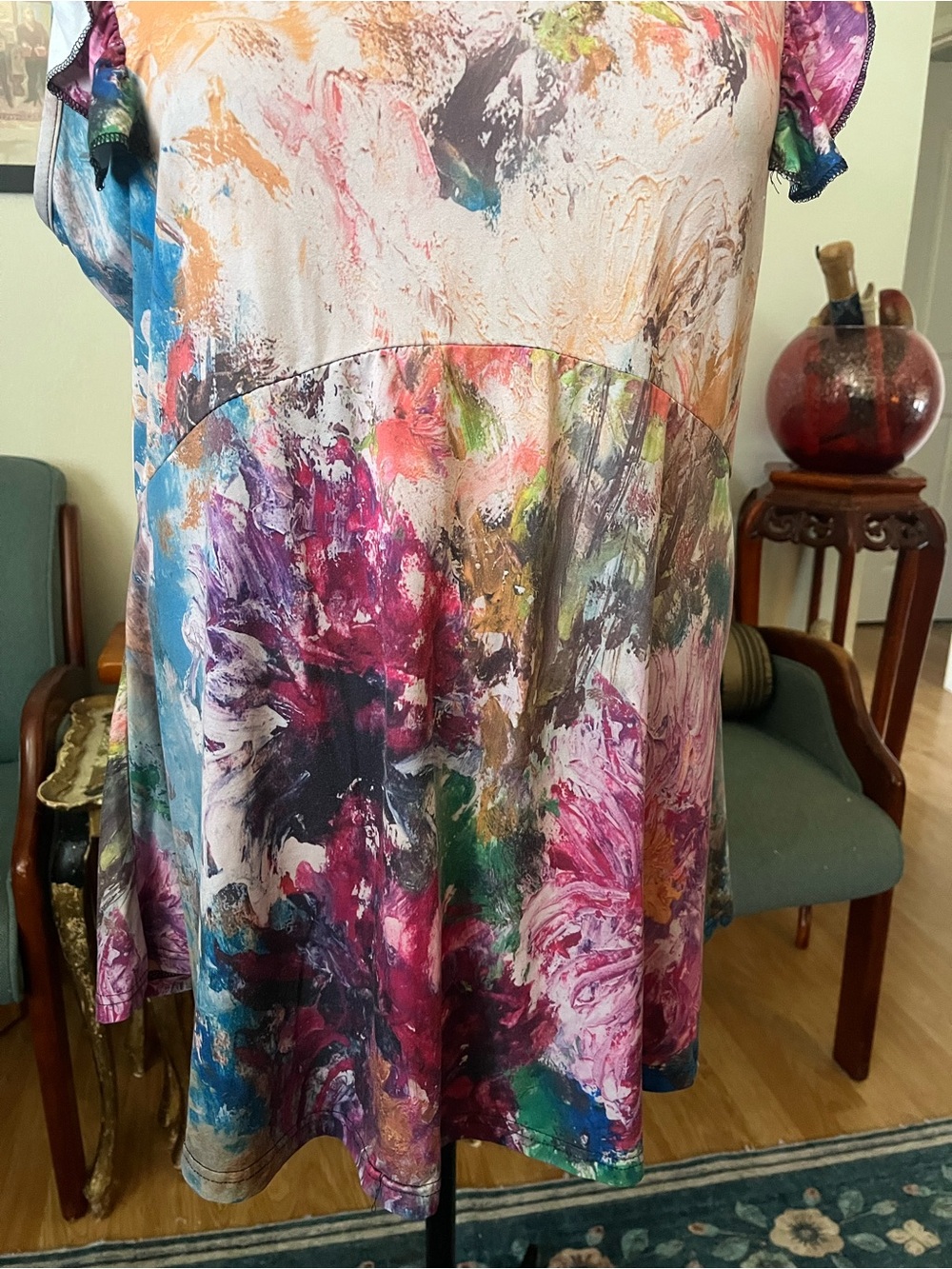 Azalea by Firmiana Multicolor Abstract Floral Swing Tunic